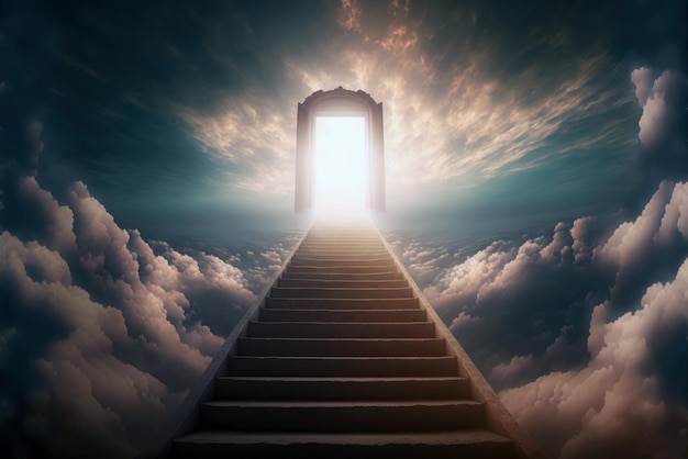 Schody prowadzące do nieba ze schodami prowadzącymi do nieba.