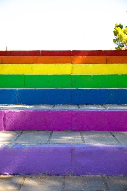 Schody W Barwach Kolektywu Lgtbi Na Stopniach, Pride Day.
