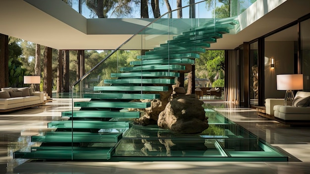 schody zaprojektowano tak, aby wyglądały jak gigantyczny żółw