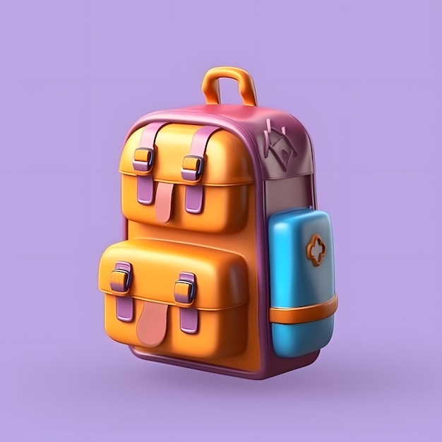 School backpack 3d illustration Tornister 3d ilustracji