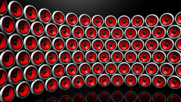 Ściana Czerwonych Głośników Streszczenie Tło