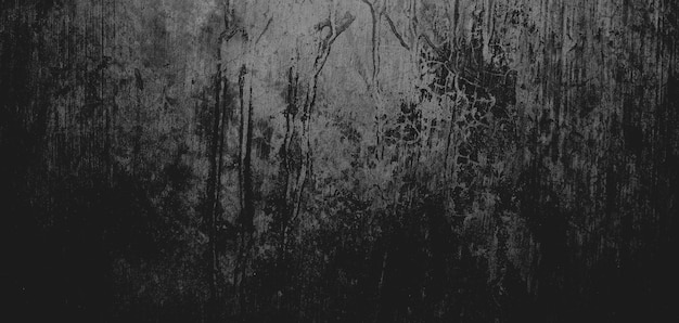 Ściana pełna zadrapań Grungy cementowa tekstura na tło Straszna ciemna ścianaCzarna ściana