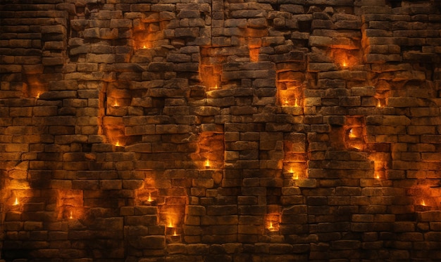 ściana z cegłami z światłem lampy pusty wzór tła