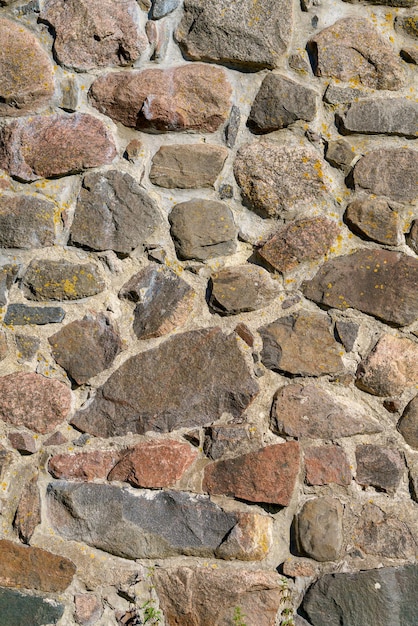 Ściana z nierównych kamieni Vintage tło z kamienia budowlanego