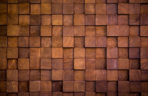 Ścienna tekstura z drewnianym sześcianem