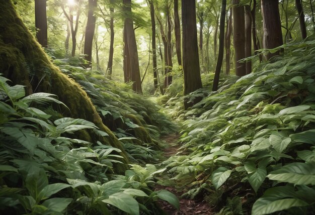 Ścieżka zielonego lasu