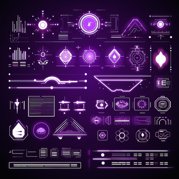 Zdjęcie scifi hud line elements hitech