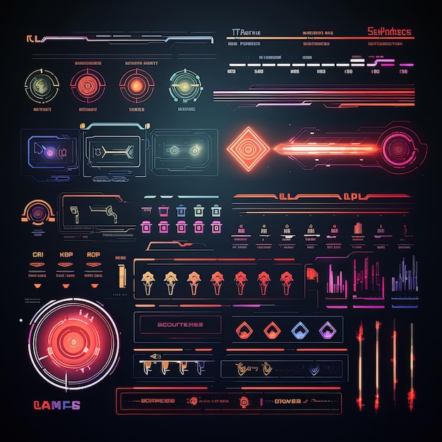 Zdjęcie scifi hud line elements hitech