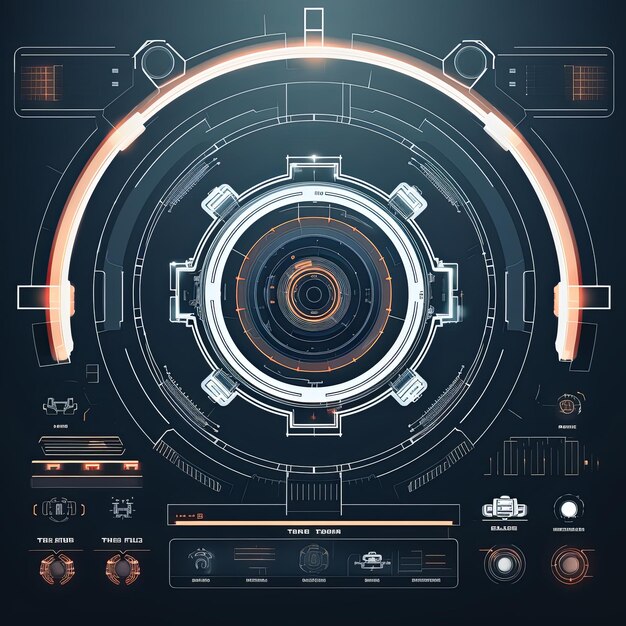 Zdjęcie scifi hud line elements hitech