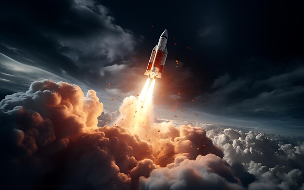 Scifi rocket takinScifi rocket taking off album cover g off album cover