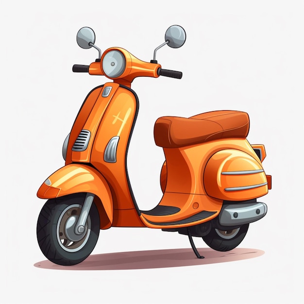 Scooter 2d kreskówka ilustracja na białym tle