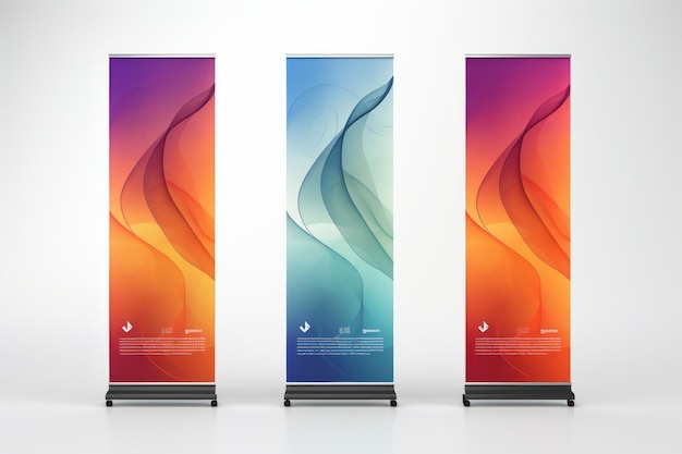 Seamless Design Showcase Versatile 3View Template dla AR 32Blank RollUp Banner Display