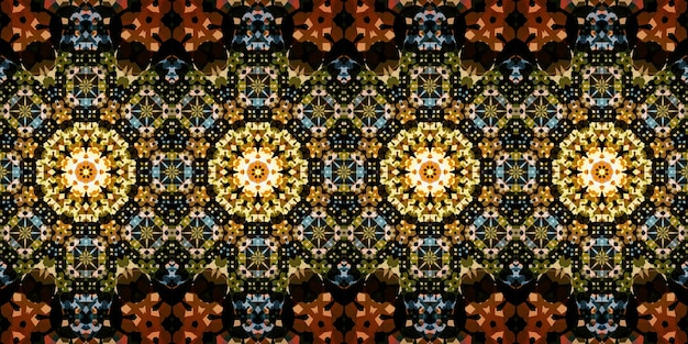 Zdjęcie seamless pattern banner kaleidoscope texture