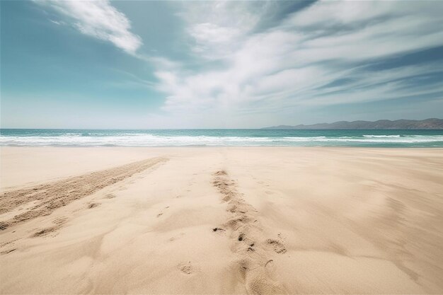 Zdjęcie seascape piaszczysta plaża i morze wygenerowane przez ai