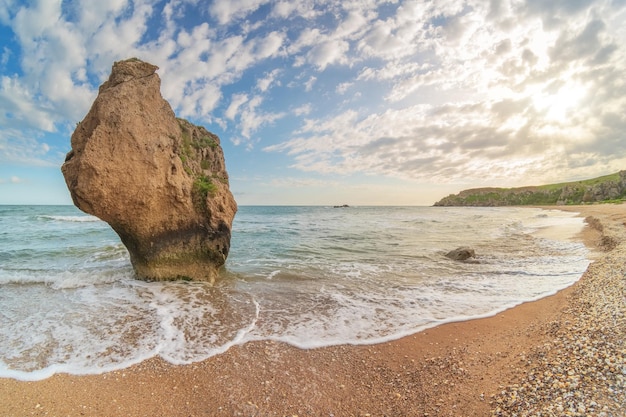 Seascape Piękny Zachód Słońca