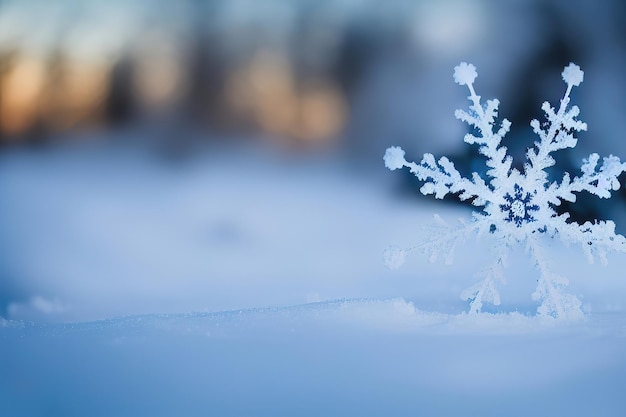 Seasonal Sparkle Zbliżenie błyszczącego płatka śniegu na Boże Narodzenie Generative AIxA