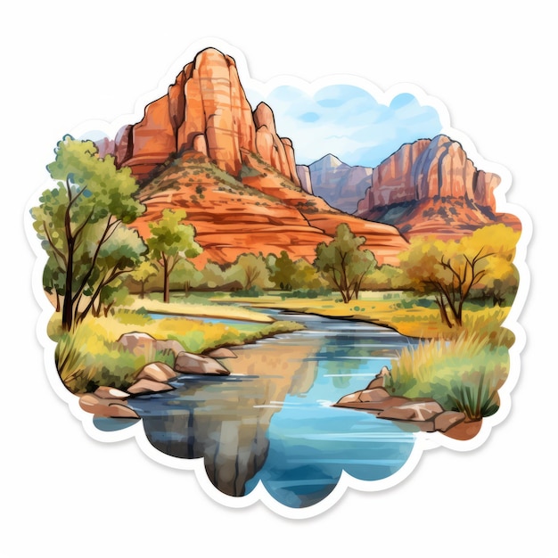 Sedona River Decal Pastoral Charm z kształtami inspirowanymi naturą