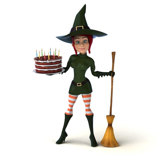 Seksowna czarownica - ilustracja 3D