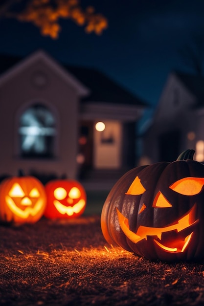 Selektywny ujęcie ostrości Halloween w nocy tapeta projekt graficzny
