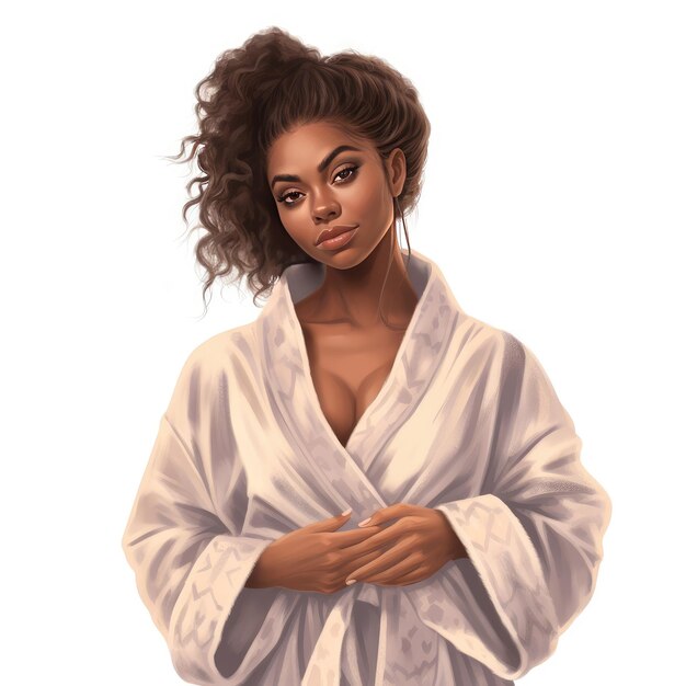 SelfCare Ritual Przyjemne chwile z realistyczną ilustracją młodej afroamerykańskiej kobiety w