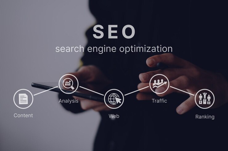 Zdjęcie seo optymalizacja wyszukiwarek koncepcja marketingu cyfrowego optymalizacja wyszukiwarek wzrost rankingu