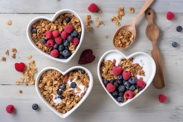 Serca granola żywność Organiczne zboża Generuj Ai