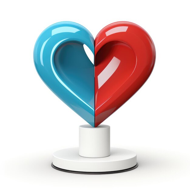 serce miłość romantyczne przedmioty i postacie wykonane w stylu 3D Ikony przycisków Zasoby graficzne
