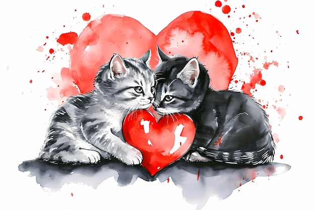 Serce na Święto Walentynek, romantyczny szablon pocztówki.