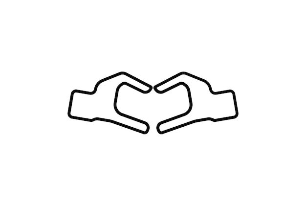Serce ręka ikona gest linia symbol aplikacja internetowa znak