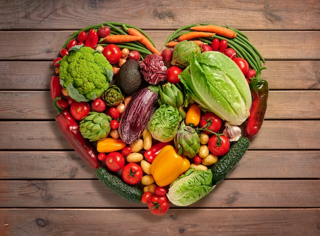 Serce wykonane z ekologicznych warzyw
