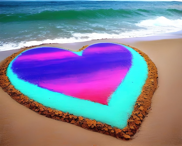 serce wykonane ze skał na plaży