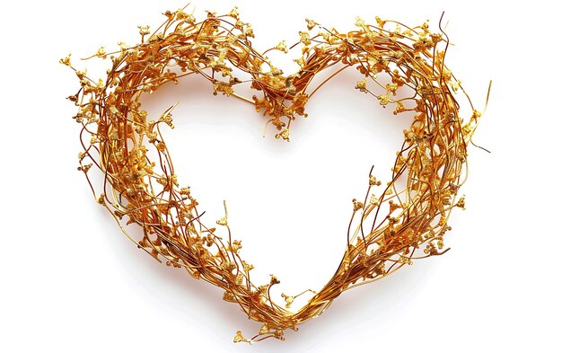 Zdjęcie serce ze złotych liści jest wykonane przez firmę złota