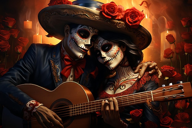 Zdjęcie serenada sugar skull, dzień zmarłych