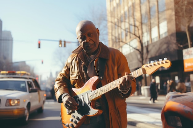 Zdjęcie serenada uliczna w chicago melodiczne chwile