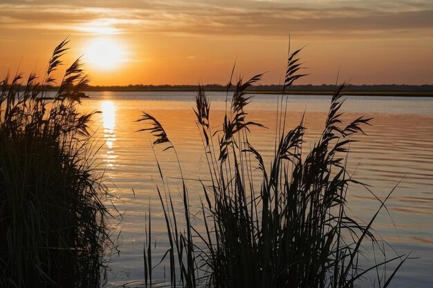 Zdjęcie serene lake sunset