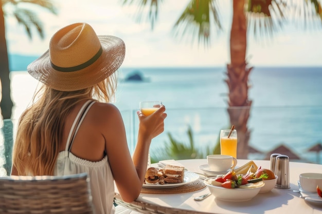 Serene Morning Sips by the Sea Generatywna sztuczna inteligencja