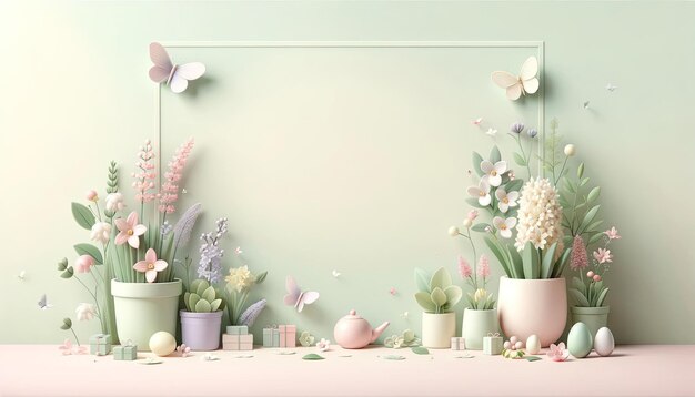 Serene Spring Stage A Pastel Mockup wyświetlacza produktów