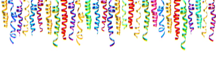 Zdjęcie serpentine streamer banner party decoration rgb glitch effect