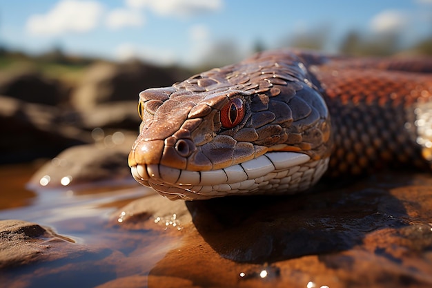 Serpentynowa scena Wąż w rzece