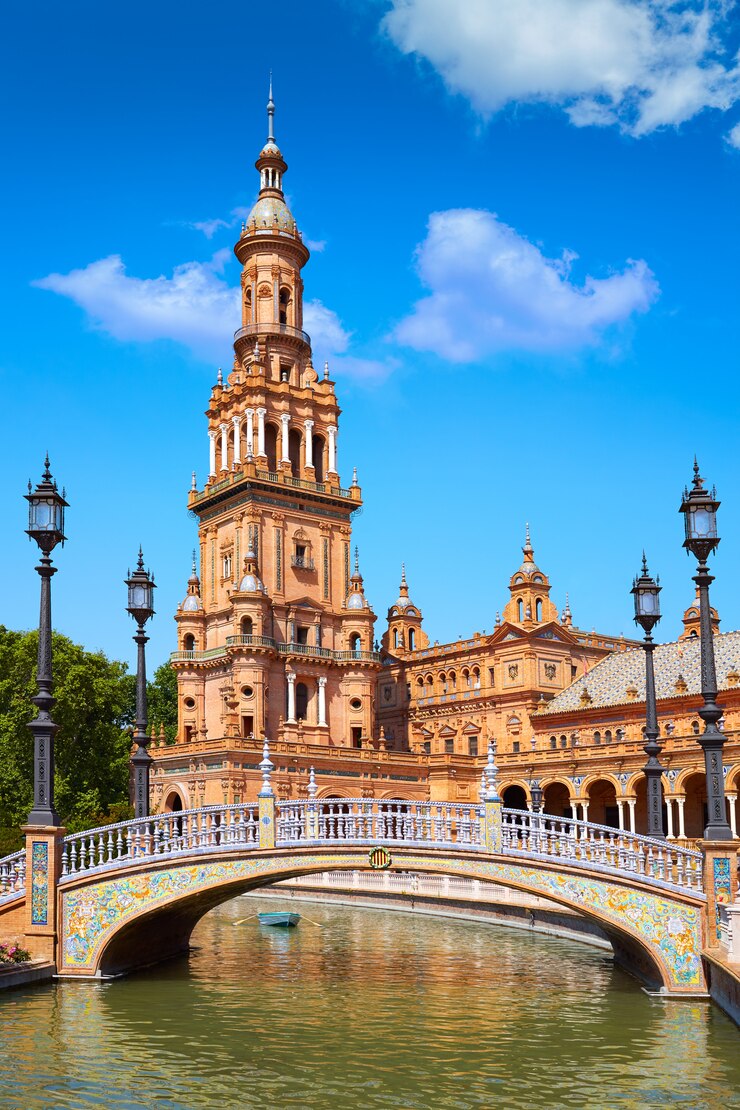 Zdjęcie sevilla plaza de espana andaluzja w hiszpanii