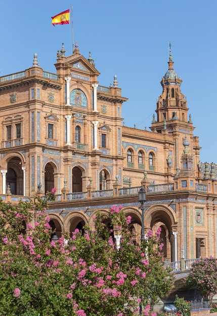 Sewilla Hiszpania i plaza de espana w lecie