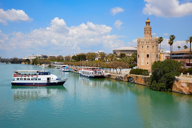 Sewilla Torre del Oro wieża w Sewilli Andaluzji