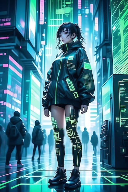 Sexy i Cyberpunk dziewczyna