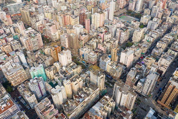 Sham Shui Po, Hong Kong 18 Marca 2019: Pejzaż Hongkongu