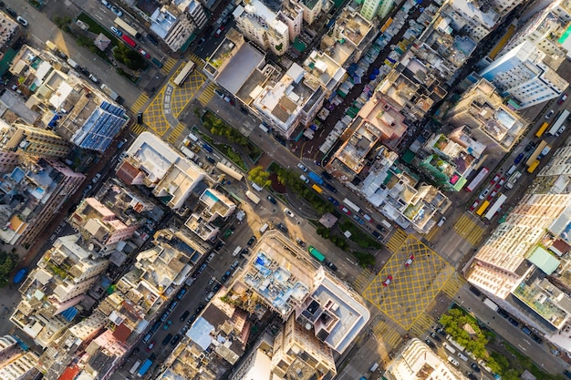 Sham Shui Po, Hongkong 09 października 2019 r.: Widok z góry na miasto Hongkong