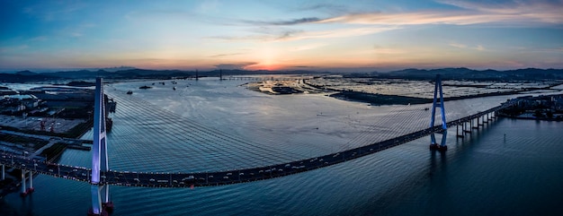 Shantou City Prowincja Guangdong Chiny Chińskie tłumaczenie na mościeShantou Queshi bridge