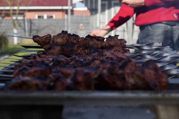 Shashlik na grillu.