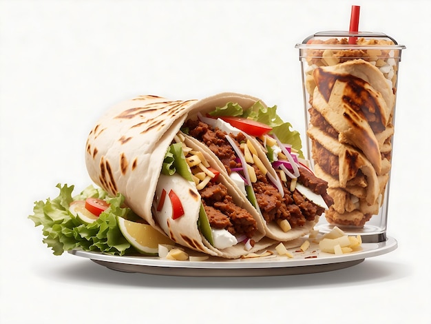 Shawarma fast food Ai Cutout na przezroczystym Generuj AI