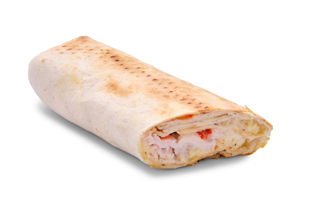 Zdjęcie shawarma z mięsem z kurczaka i papryką