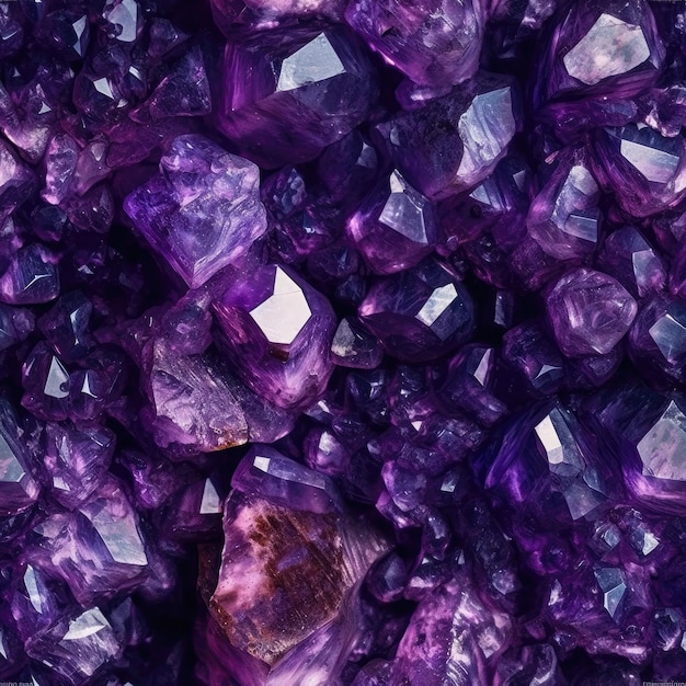 Shine Amethyst Macro Piękna tekstura Dachówka Bezszwowe tło Generative AI